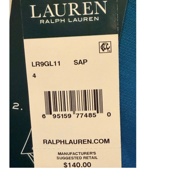 Lauren Ralph Lauren Ombre Convertible Neck Tie Swim Dress Blue Teal 4 NWT - Picture 8 of 9